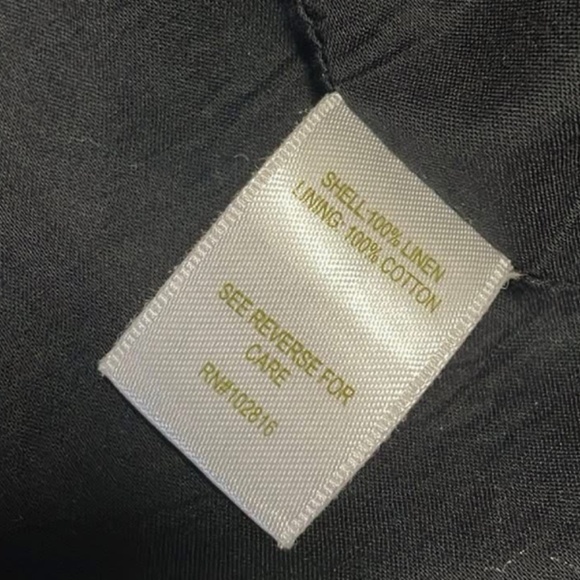 Garnet Hill Black Linen Blazer Size 16 - Picture 4 of 8